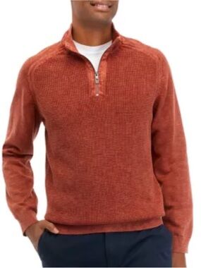 Tommy Bahama Men’s Burnt Orange Half Zip XL Ibiza Sweater.             3753